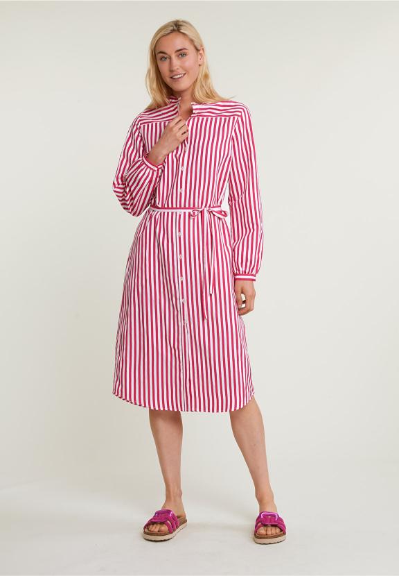 Pink/White Striped Loose Dress - Rose