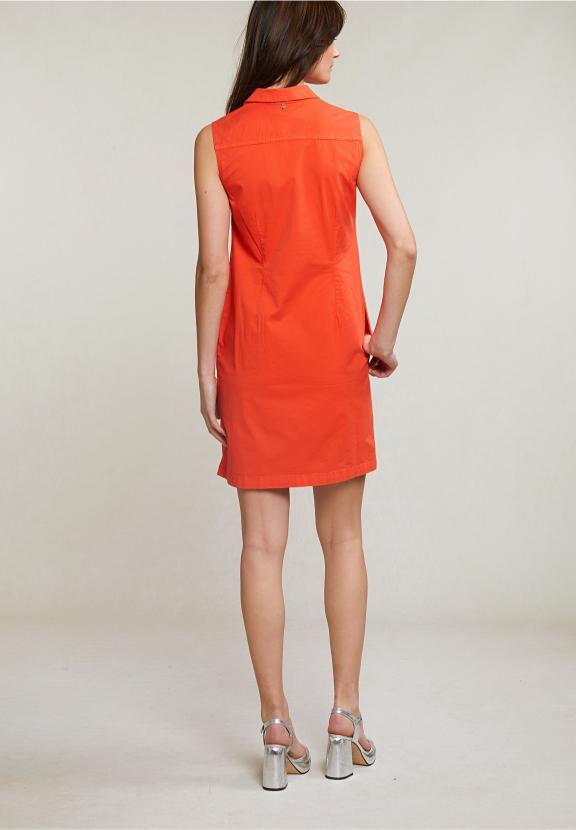 Orange Sleeveless V-Neck Dress - Oranje