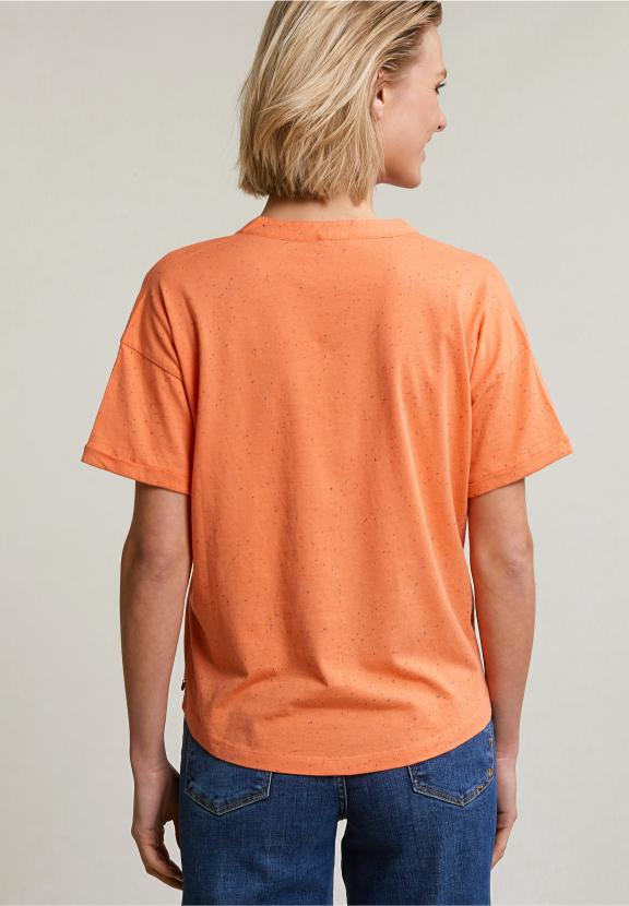 Orange Dotted V-Neck T-Shirt - Oranje