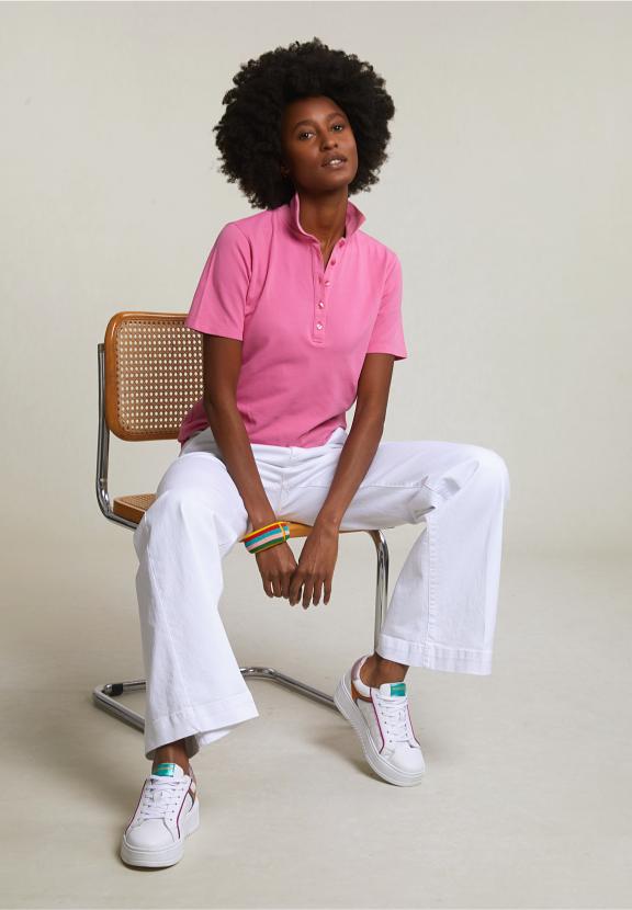 Pink Basic Classic Polo Short Sleeves - Roze