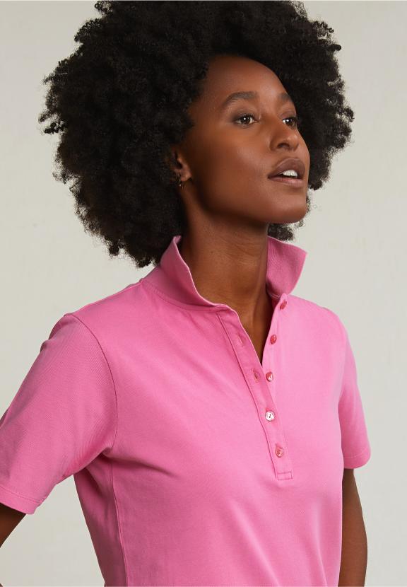 Pink Basic Classic Polo Short Sleeves - Roze