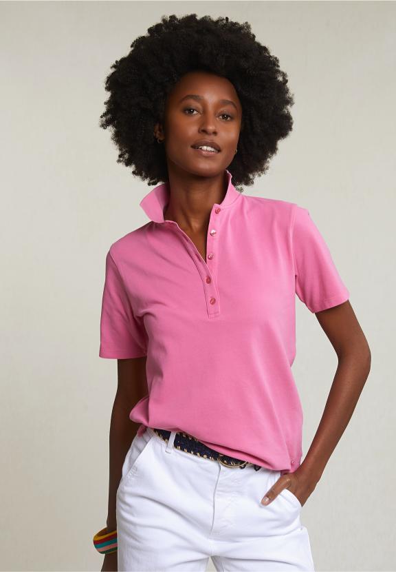 Pink Basic Classic Polo Short Sleeves - Roze