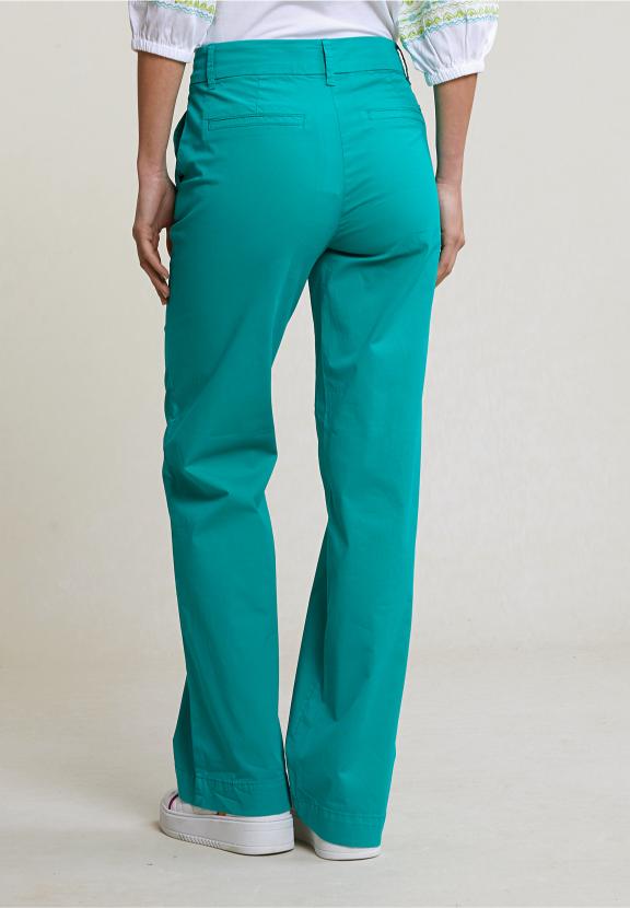 Emerald Green Straight Stretch Pants - Groen