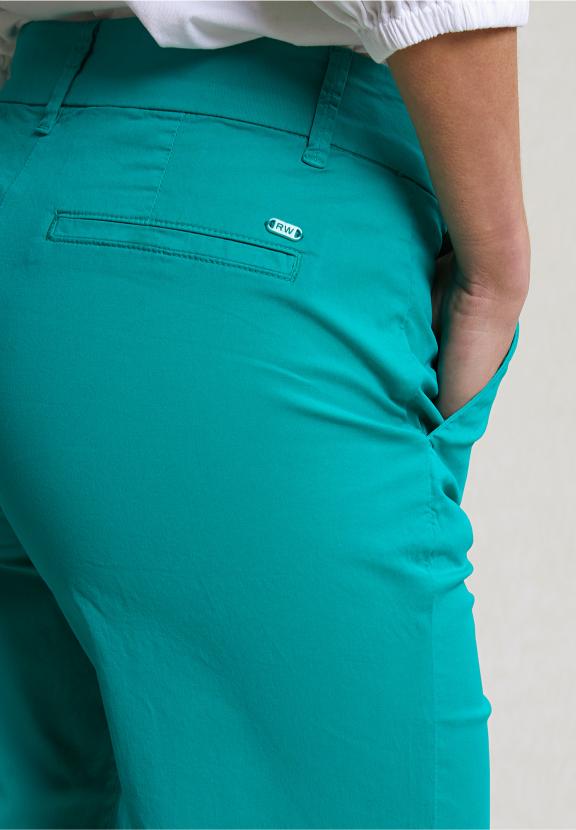 Emerald Green Straight Stretch Pants - Groen