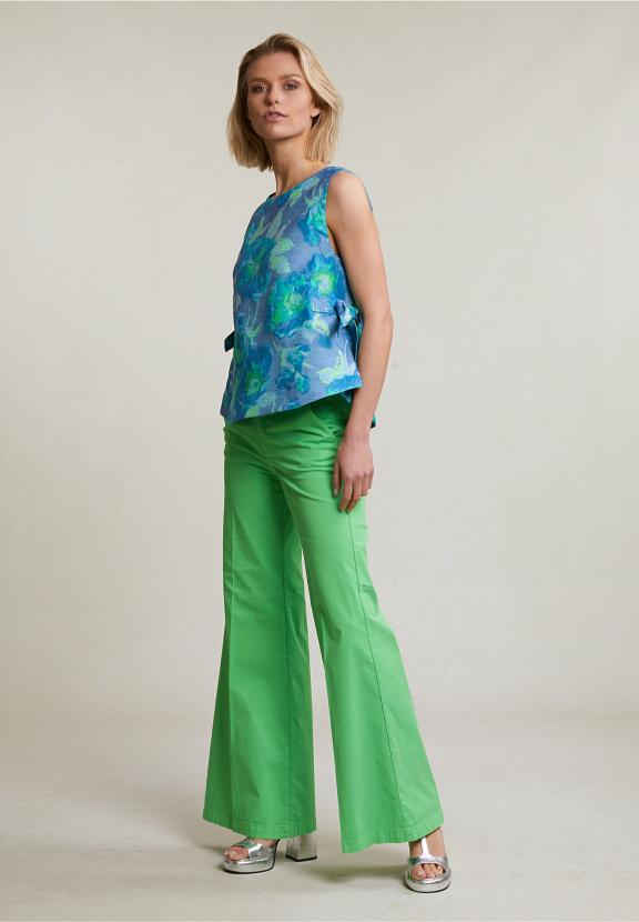 Green Basic Long Stretch Pants - Groen
