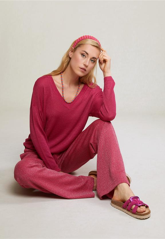 Fuchsia Fantasy Lurex Pants - Mix