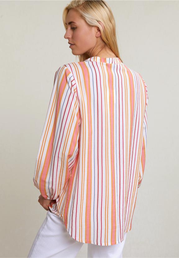 Multi Loose Striped Blouse Long Sleeves - Multi