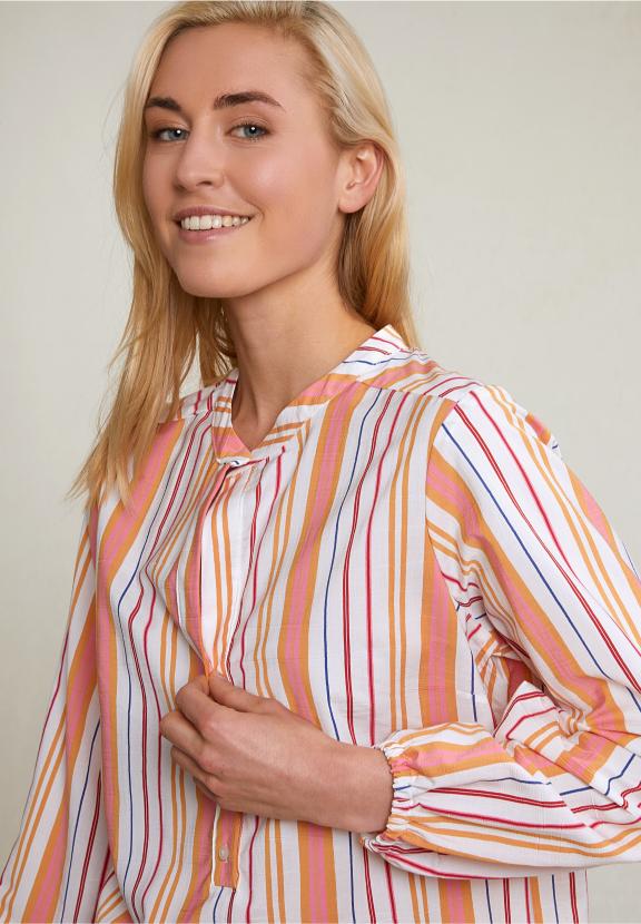 Multi Loose Striped Blouse Long Sleeves - Multi