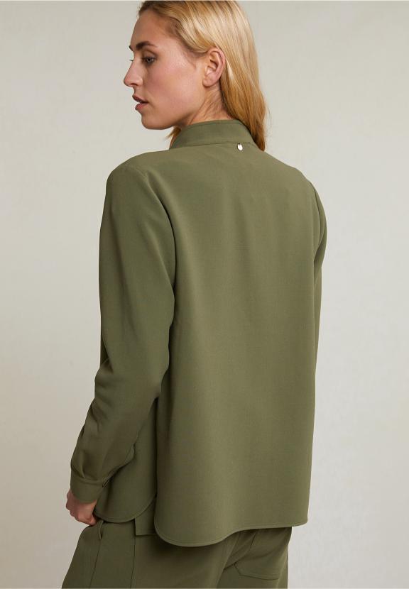 Khaki Buttoned Blouse Long Sleeves - Groen