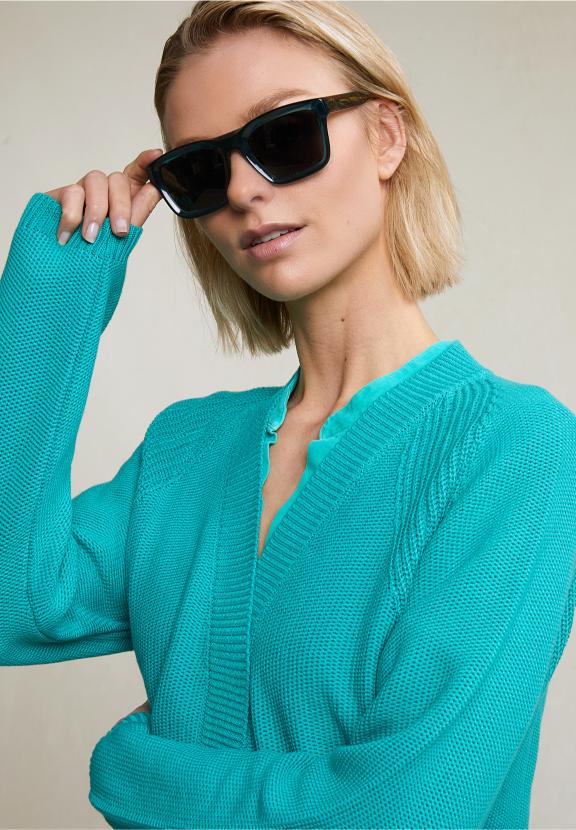 Green Basic Cardigan Long Sleeves - Groen