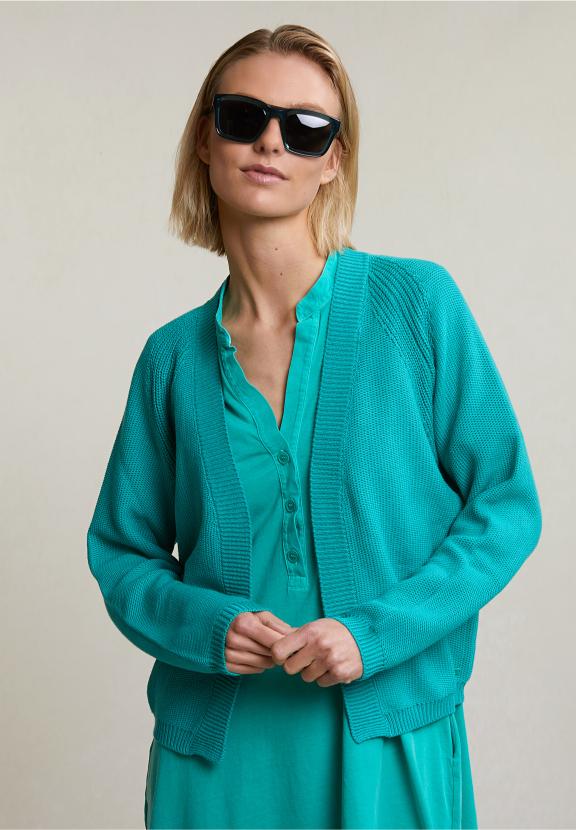 Green Basic Cardigan Long Sleeves - Groen
