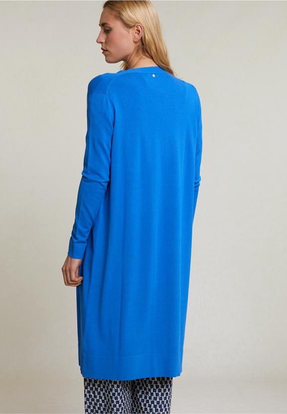Blue Long Cardigan Long Sleeves - Blauw