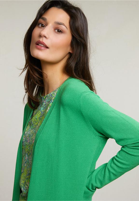Green Long Cardigan Long Sleeves - Groen
