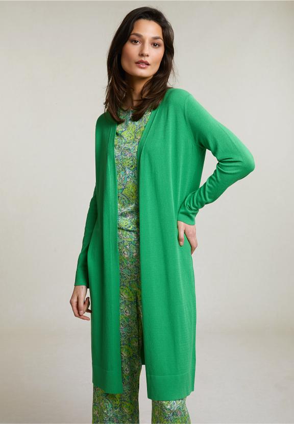 Green Long Cardigan Long Sleeves - Groen