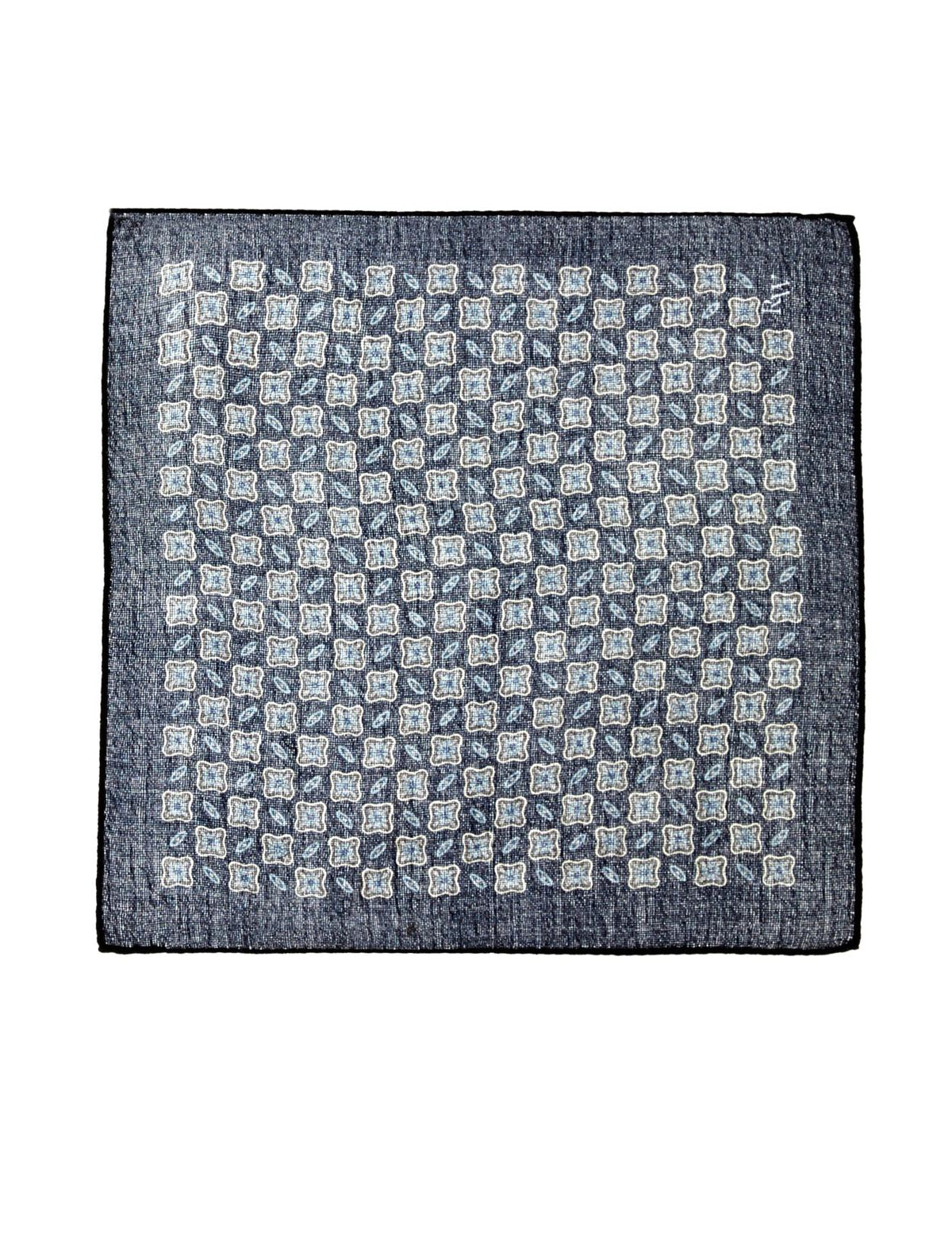 Wool Pocket Square In Blue - Blauw