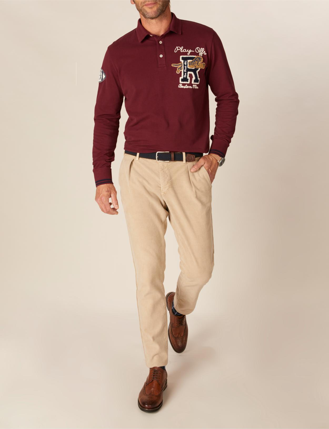 Custom Fit Cotton Polo In Red - Rood