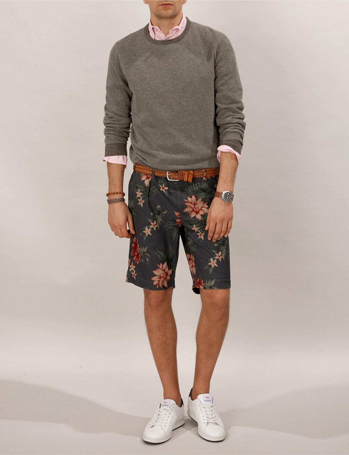 Regular Fit Cotton Shorts In Brown - Brown