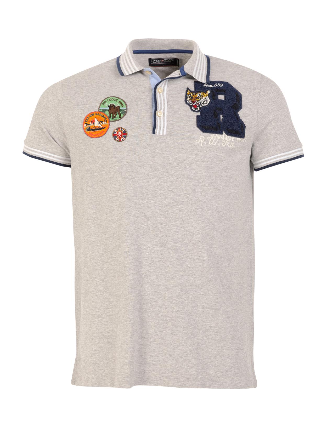 Custom fit cotton polo in Grey