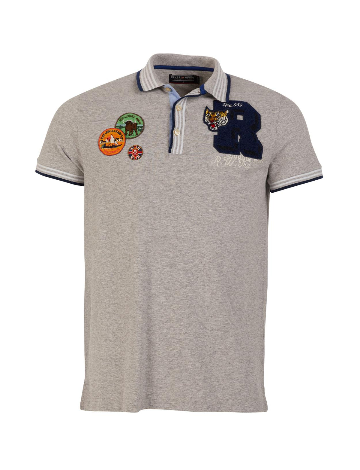 Custom Fit Cotton Polo In Grey - Gris