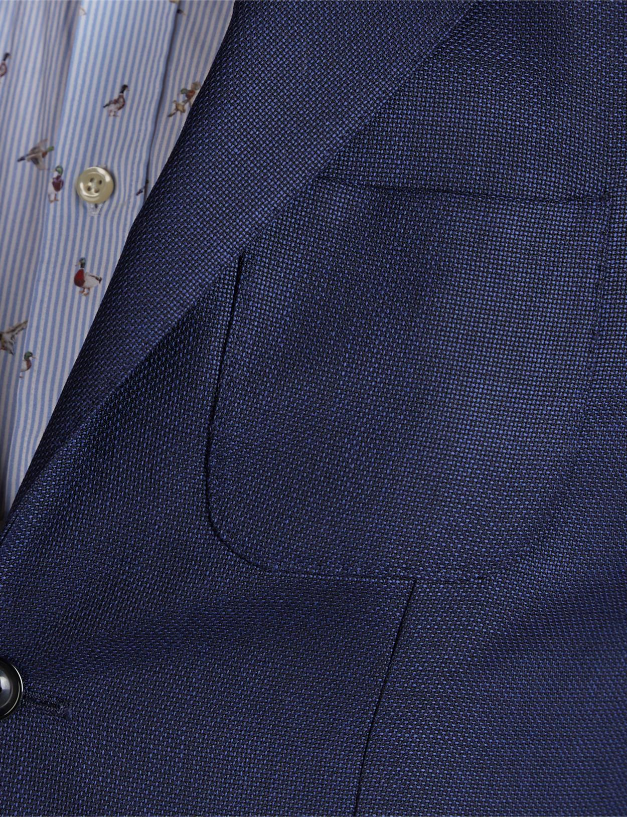 Blue Round Pocket Blazer In Blue - Blauw