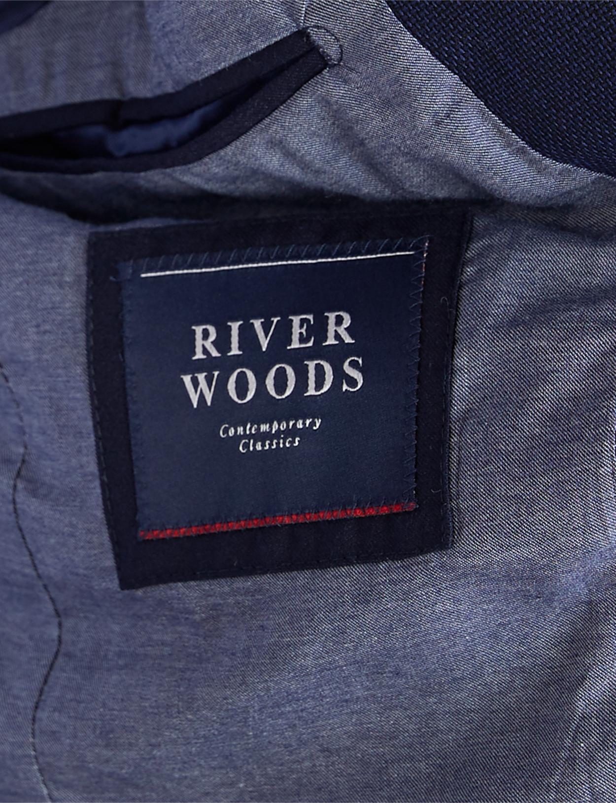 Blue Round Pocket Blazer In Blue - Blauw