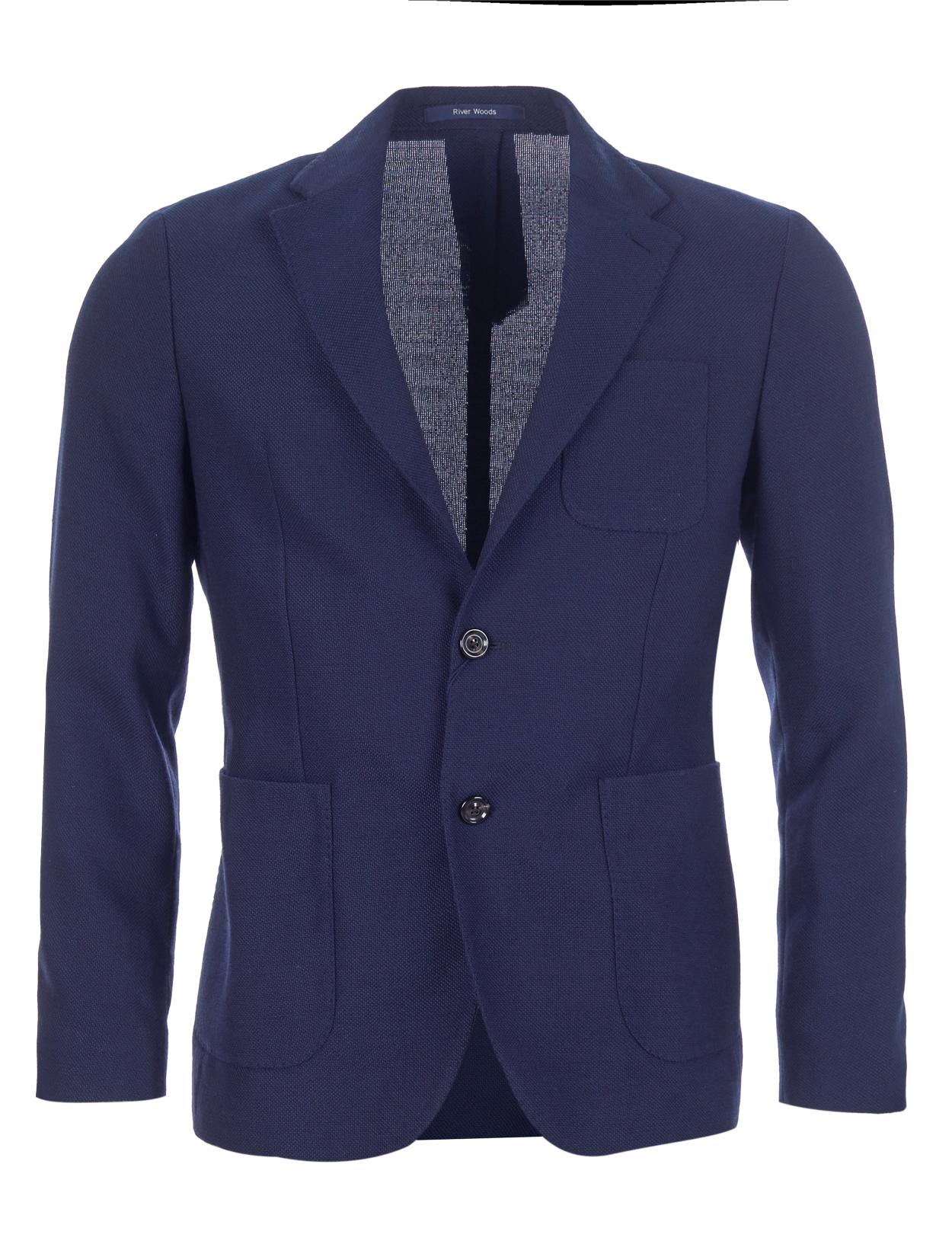 Blue Round Pocket Blazer In Blue - Blauw