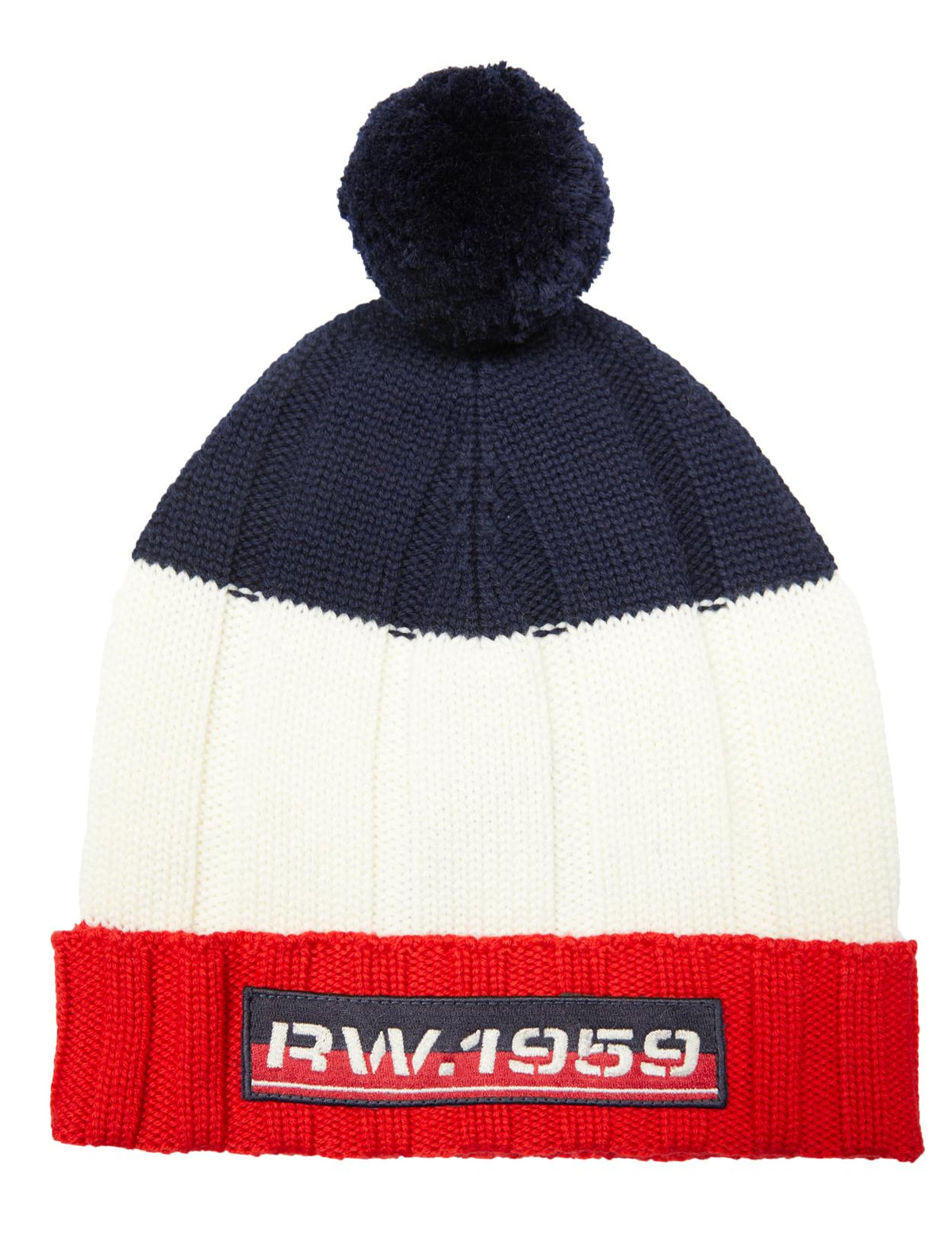 Tricolored Pompom Hat In Multi - Meervoudig