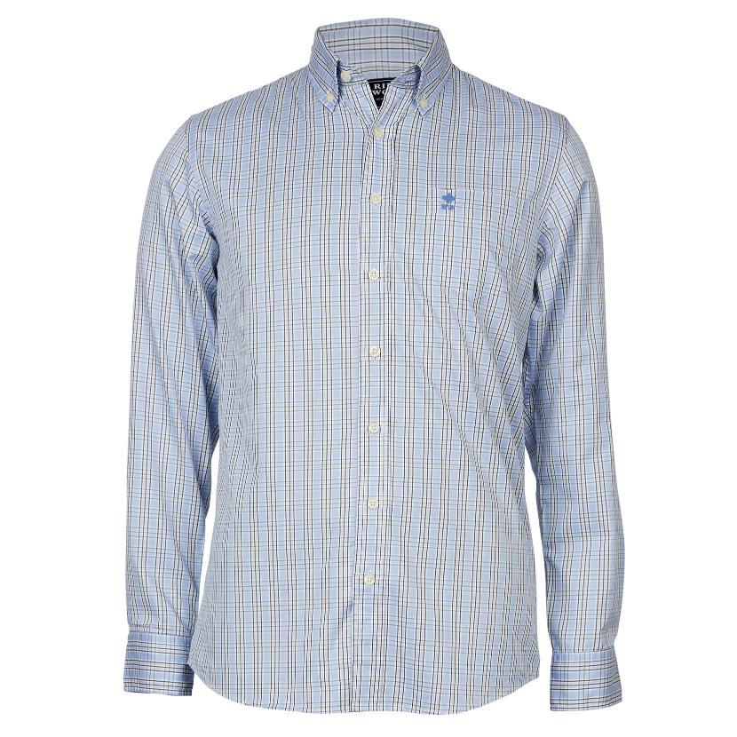 Custom Fit Wallstreet Shirt - Blauw