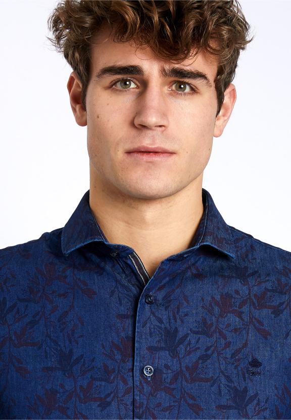 Custom Fit Riviera Shirt - Blauw