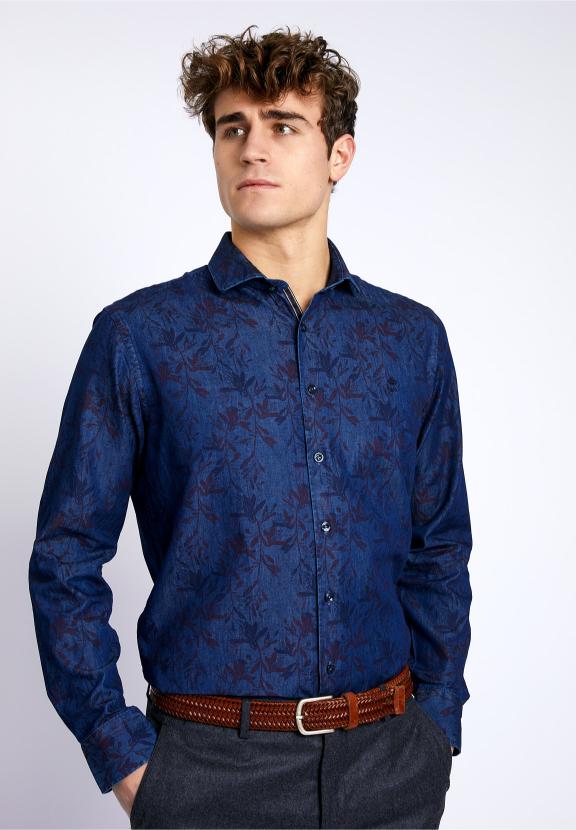 Custom Fit Riviera Shirt - Blauw