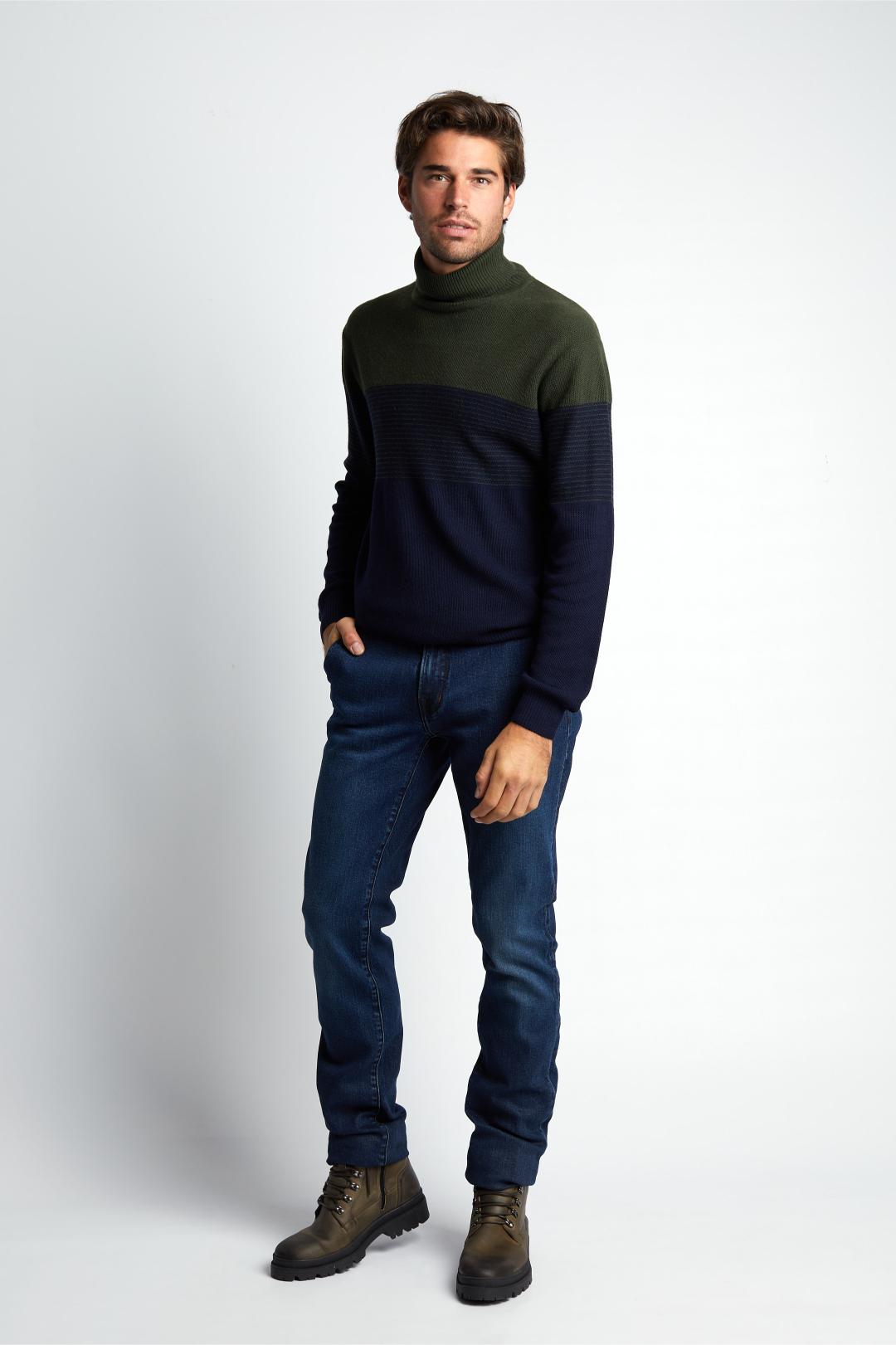 Slim Fit Roll Neck Pullover - Groen