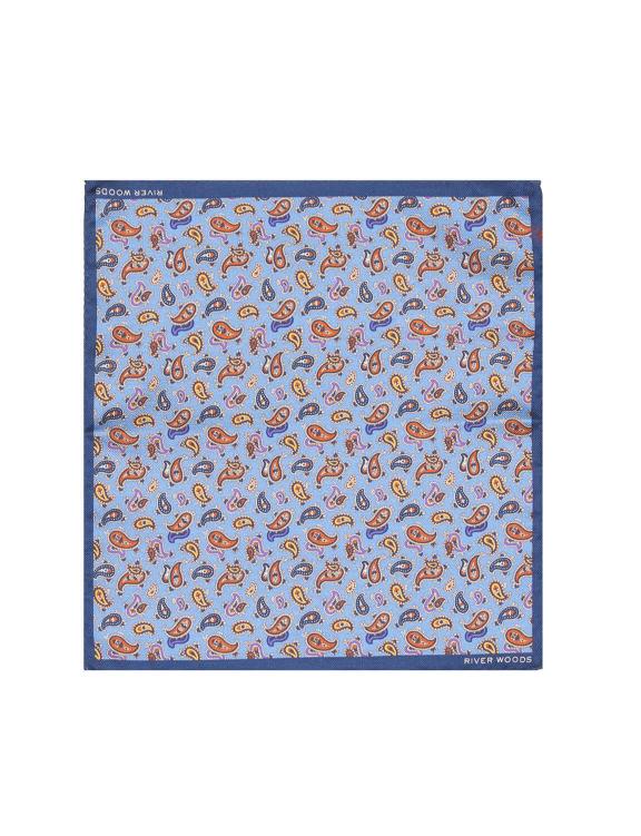 Wool And Silk Pocket Square In Blue - Blauw