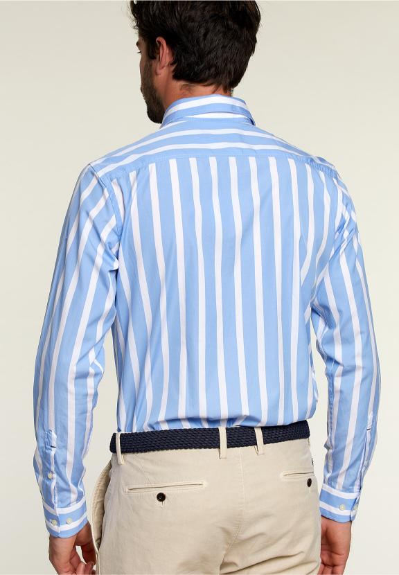 Custom Fit Striped Shirt Blue/White - Multi