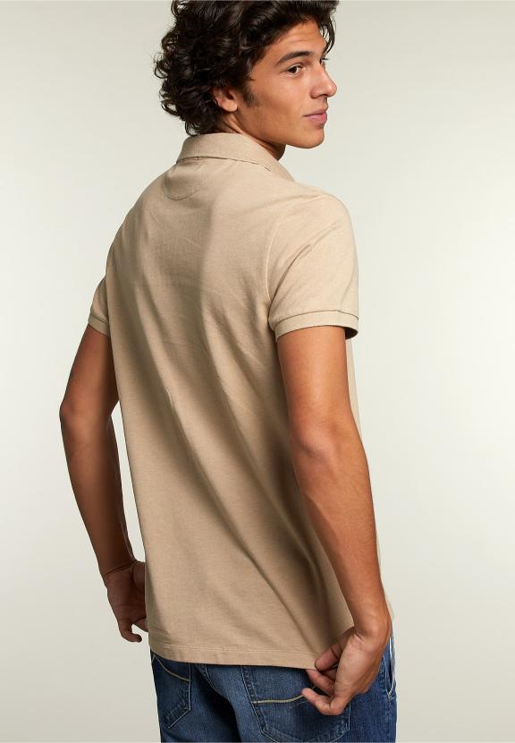 Custom Fit Pima Cotton Polo Dune Mix - Beige