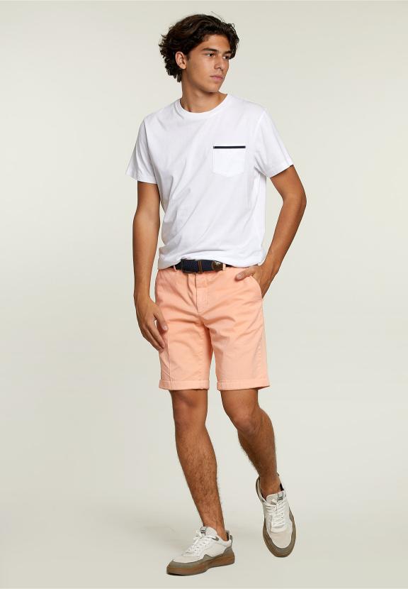 Tight Fit Chino Shorts Soft Melon - Orange