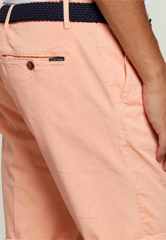 Tight Fit Chino Shorts Soft Melon - Orange