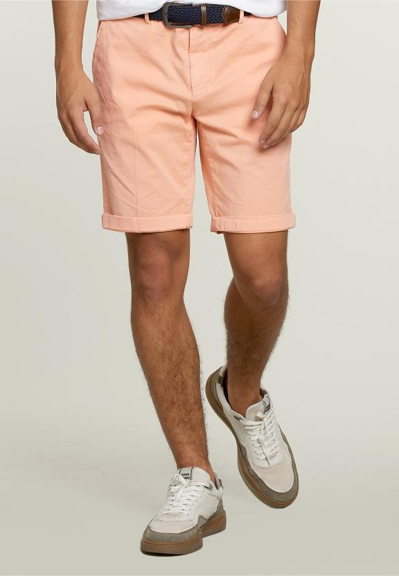 Tight Fit Chino Shorts Soft Melon - Orange