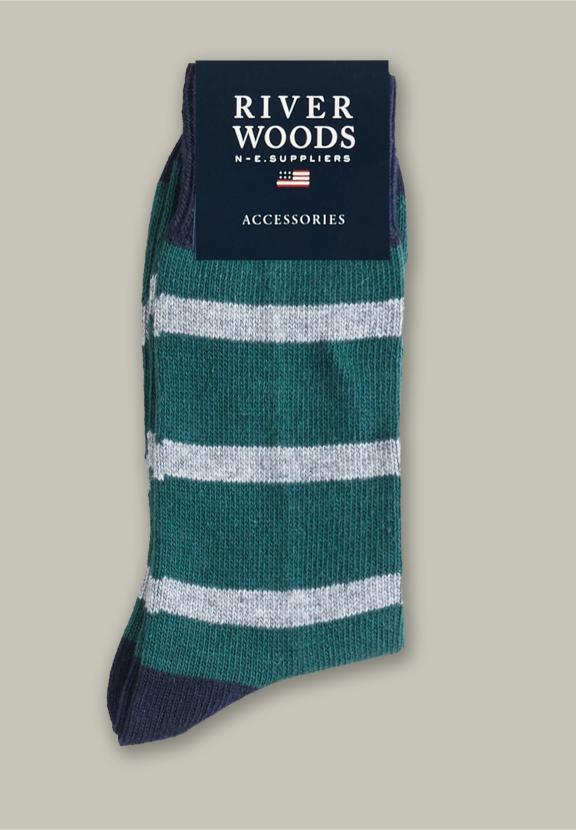 Striped Woolen Socks Woodstock - Vert