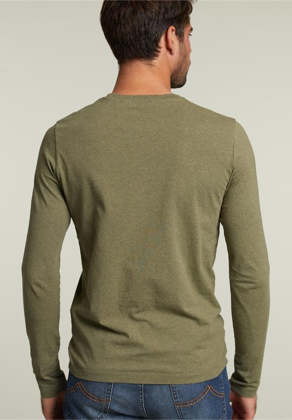 Basic Slim Fit T-Shirt In Cottage Mix - Kaki