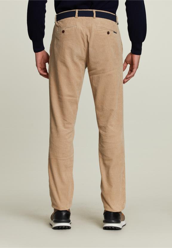 Tight Fit Basic Corduroy Pants Beige - Beige