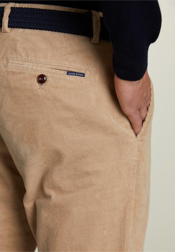 Tight Fit Basic Corduroy Pants Beige - Beige