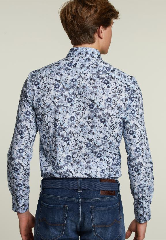 Slim Fit Fantasie Shirt Multi - Blauw - C-000 - W