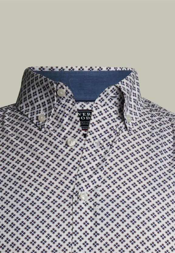 Slim Fit Fantasie Shirt Multi - Bruin - W