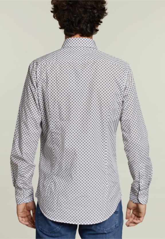 Slim Fit Fantasie Shirt Multi - Bruin - W