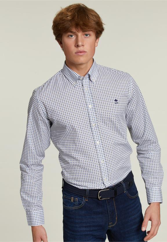 Op Maat Gemaakt Fantasie Shirt Multi - Blauw - W