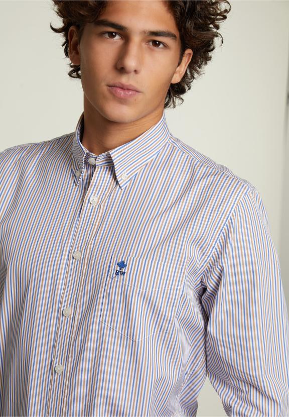 Custom Fit Striped Shirt Multi - Meervoudig