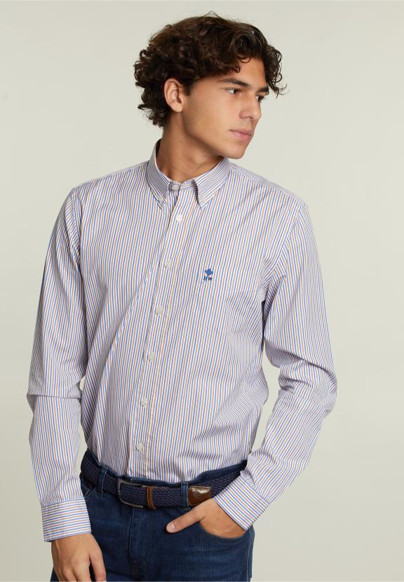 Custom Fit Striped Shirt Multi - Meervoudig