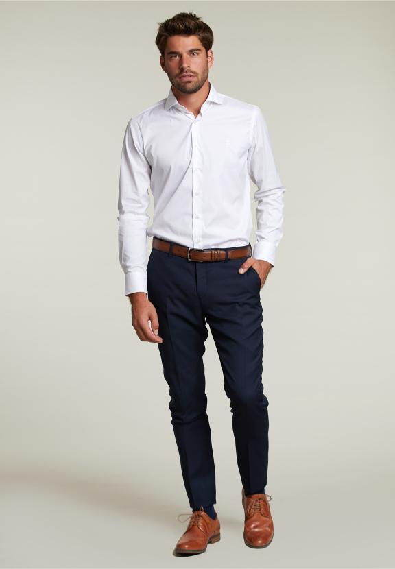 Slim Fit Uni Shirt White - Blanc