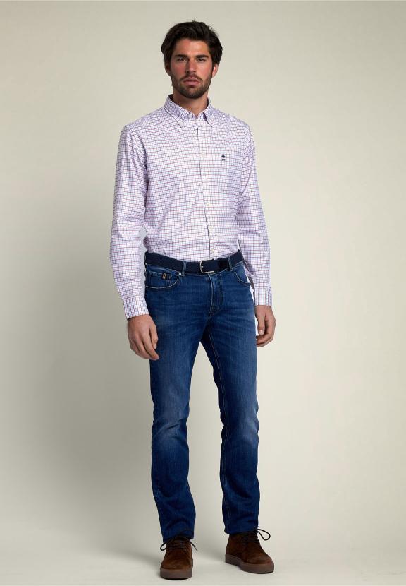 Chemise à Carreaux Sur Mesure Multi - Rouge - D-000 - W