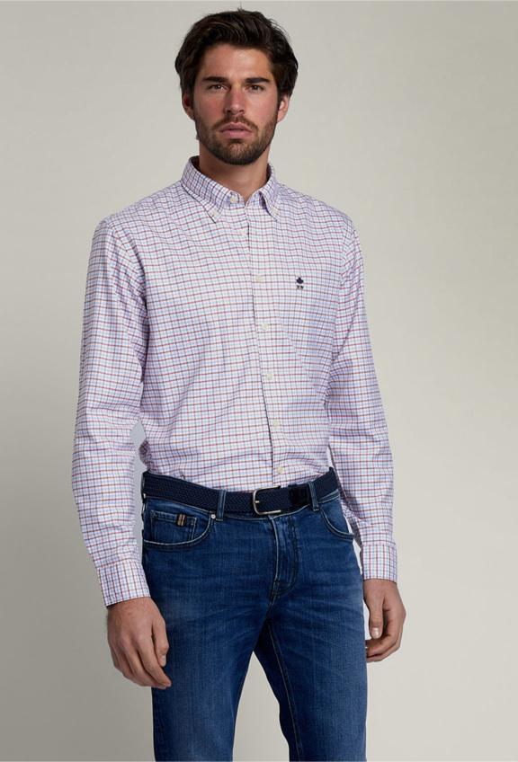 Chemise à Carreaux Sur Mesure Multi - Rouge - D-000 - W